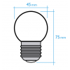 Bombilla LED esférica E-27P 1W 230 V Amarilla